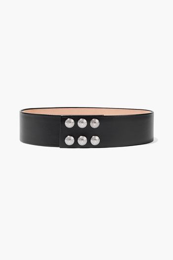 BALMAIN Logo-embellished leather waist belt