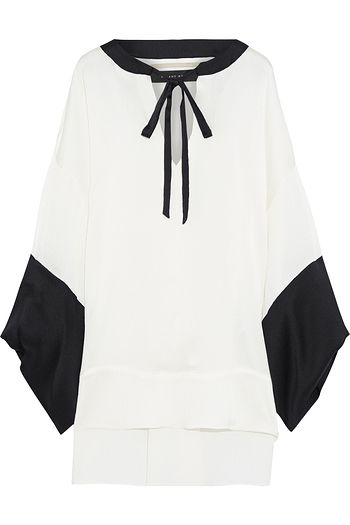 ROLAND MOURET Ciro two-tone hammered silk-blend satin tunic