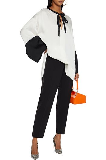 ROLAND MOURET Ciro two-tone hammered silk-blend satin tunic