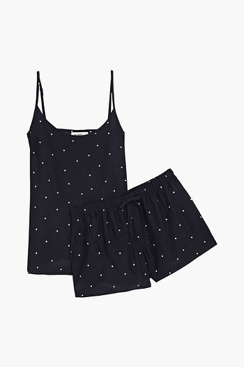 SLEEPY JONES Polka-dot silk crepe de chine pajama set