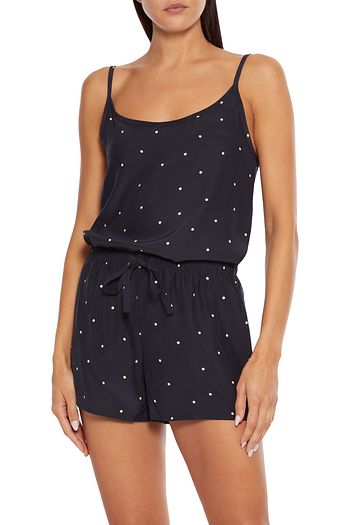 SLEEPY JONES Polka-dot silk crepe de chine pajama set