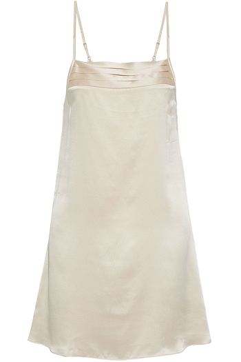 GINIA Pleated silk-satin chemise