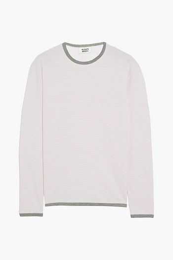 SLEEPY JONES Brigitte striped cotton-jersey pajama top