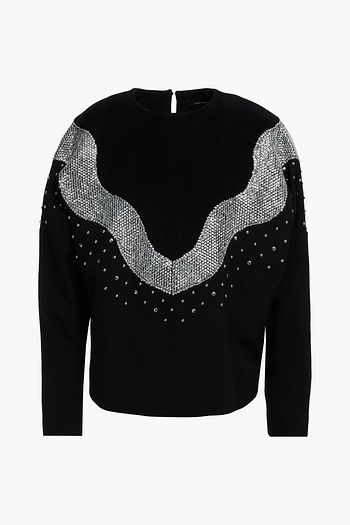 ISABEL MARANT Valia embellished felt and twill top