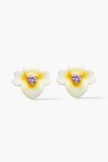 KATE SPADE NEW YORK Goldfarbene Ohrringe mit Emaille und Kristallen