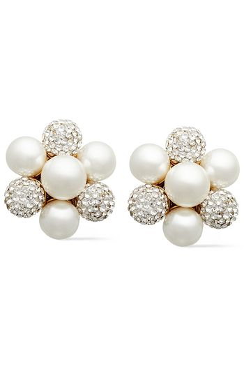 KATE SPADE NEW YORK Goldfarbene Ohrringe mit Kunstperlen und Kristallen