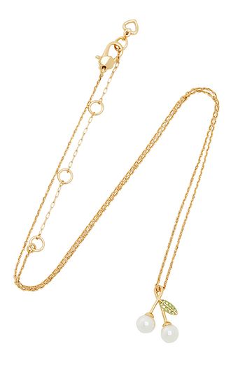 KATE SPADE NEW YORK Goldfarbene Kette mit Kristallen und Kunstperlen