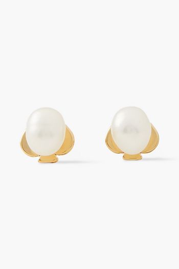 KATE SPADE NEW YORK Goldfarbene Ohrringe mit Süßwasserperlen
