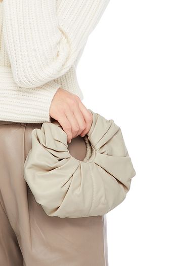 GIA STUDIOS Croissant mini pleated vegan leather tote