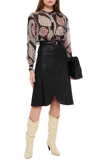 ISABEL MARANT Whipstitched leather skirt