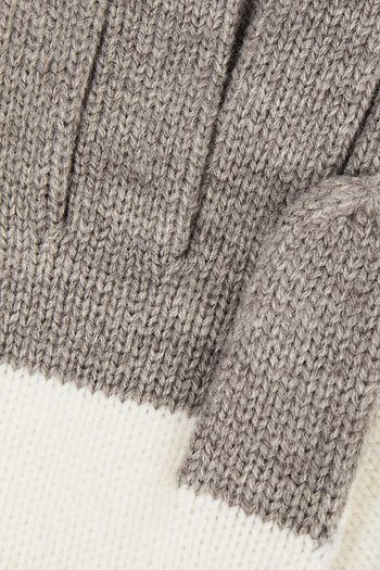 KATE SPADE NEW YORK Color-block intarsia-knit gloves