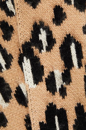 KATE SPADE NEW YORK Leopard-print jacquard-knit arm warmers