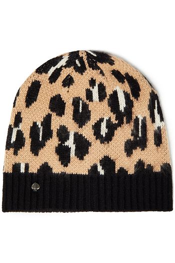 KATE SPADE NEW YORK Beanie aus Jacquard mit Leopardenmuster