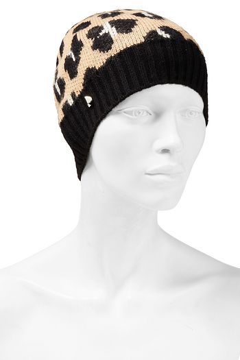 KATE SPADE NEW YORK Beanie aus Jacquard mit Leopardenmuster