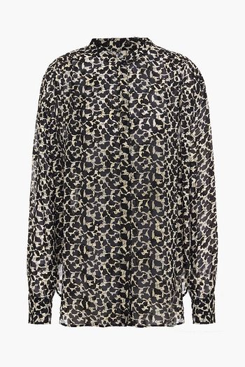 ISABEL MARANT Daws printed metallic fil coupé voile blouse