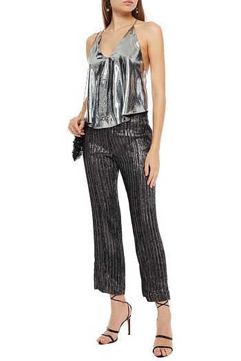 ISABEL MARANT Denlo plissé Lurex straight-leg pants