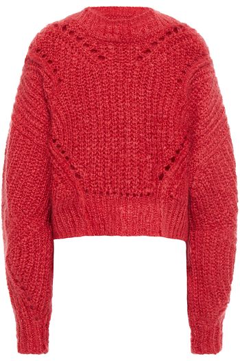 ISABEL MARANT Iroen cropped pointelle-trimmed mohair-blend sweater