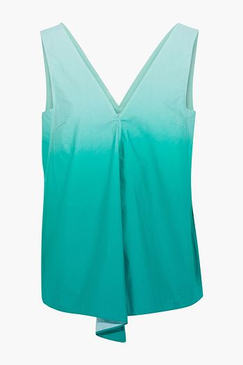 TIBI Wrap-effect dégradé cotton-poplin top