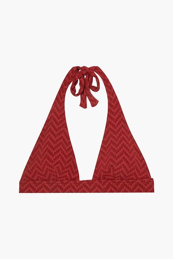 ERES Tailleur stretch-seersucker halterneck bikini top