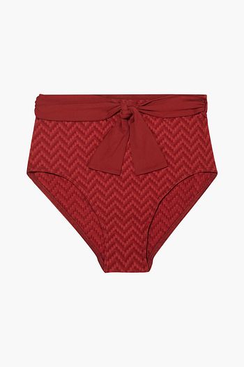 ERES Pochette belted stretch-seersucker high-rise bikini briefs