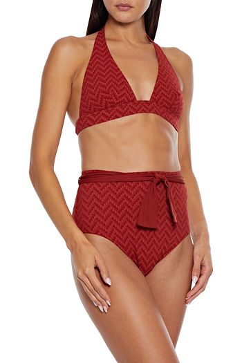 ERES Pochette belted stretch-seersucker high-rise bikini briefs