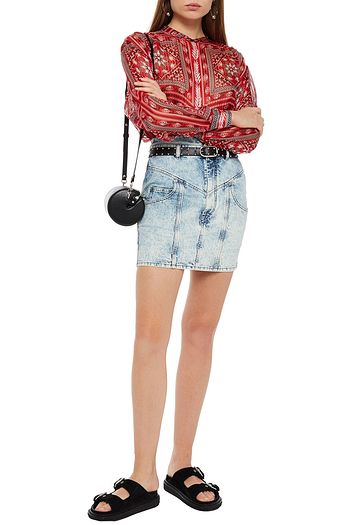 ISABEL MARANT Bleached denim mini skirt