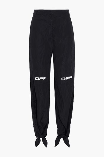 OFF-WHITE™ Printed crinkled-shell tapered pants