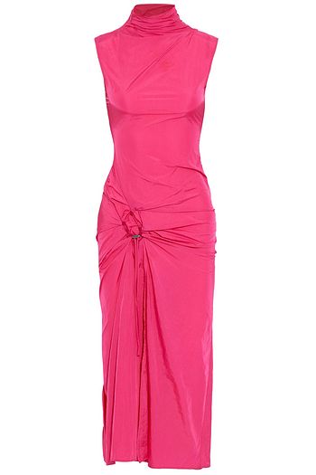 OFF-WHITE™ Ruched crinkled-shell midi dress