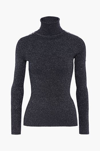 OFF-WHITE™ Metallic ribbed-knit turtleneck sweater
