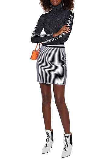 OFF-WHITE™ Metallic ribbed-knit turtleneck sweater