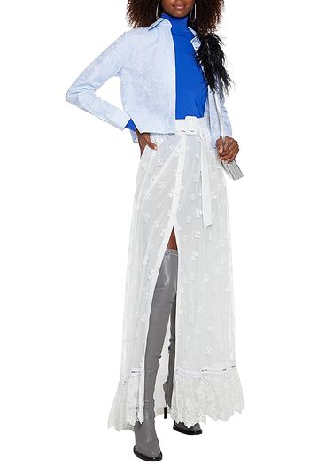 OFF-WHITE™ Cropped cotton-jacquard shirt