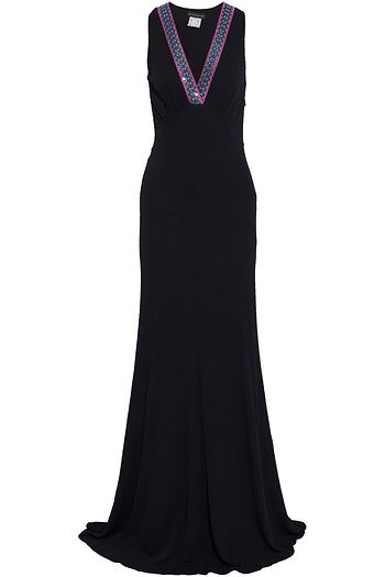 ETRO Embellished gathered jacquard-knit gown