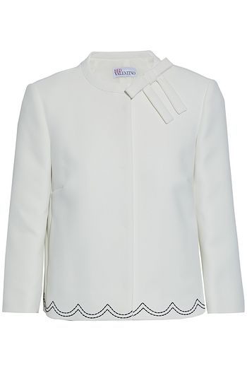 REDVALENTINO Bow-embellished crepe jacket