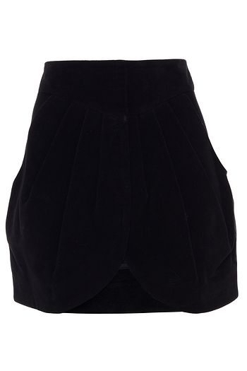 ISABEL MARANT Asymmetric pleated cotton-corduroy mini skirt