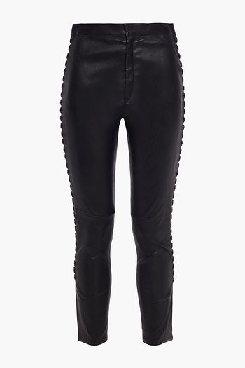 ISABEL MARANT Cropped whipstitched leather skinny pants