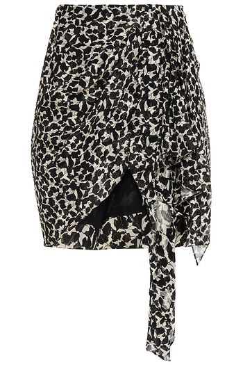 ISABEL MARANT Asymmetric wrap-effect floral-print fil coupé voile mini skirt
