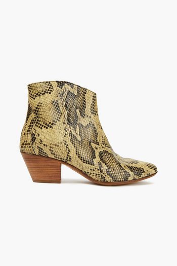 ISABEL MARANT Dacken snake-effect leather ankle boots