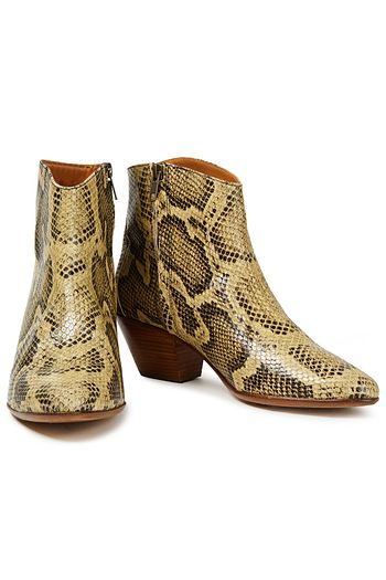 ISABEL MARANT Dacken snake-effect leather ankle boots