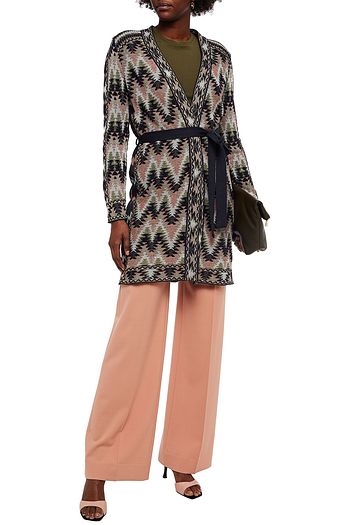 M MISSONI Belted jacquard-knit cardigan