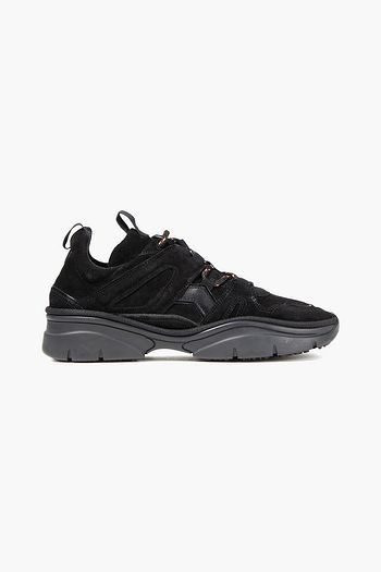 ISABEL MARANT Kindsay leather-trimmed suede sneakers