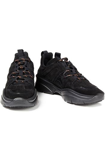 ISABEL MARANT Kindsay leather-trimmed suede sneakers