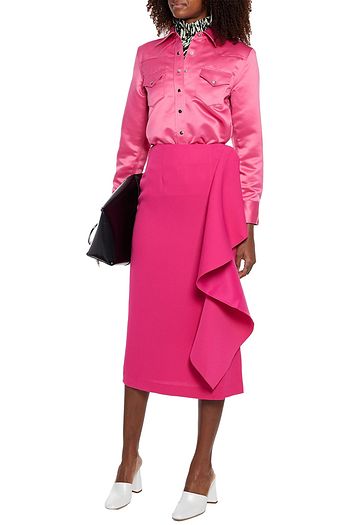 REJINA PYO Maude ruffled crepe midi skirt