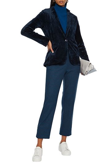 MAJESTIC FILATURES Stretch cotton and modal-blend velvet blazer