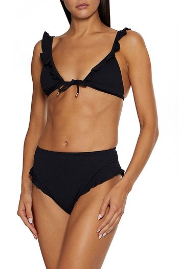VIX PAULA HERMANNY Gigi ruffled stretch-crepe mid-rise bikini briefs