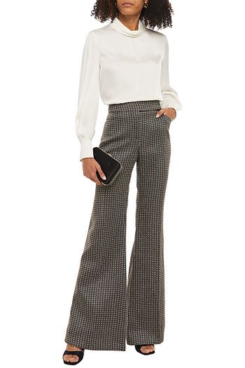 AMANDA WAKELEY Metallic tweed flared pants