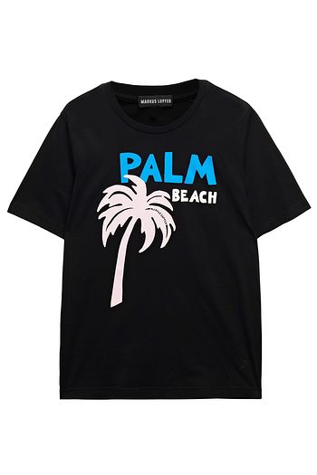 MARKUS LUPFER 刺繍入り プリント オーガニックコットンジャージー Tシャツ