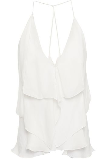 ROLAND MOURET Zenna Top aus Seidenchiffon mit Rüschen