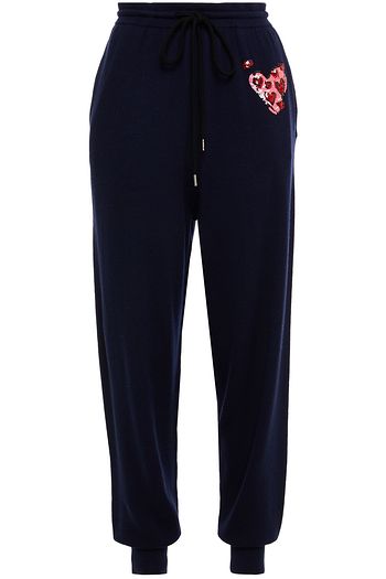 MARKUS LUPFER Mia sequin-embellished merino wool track pants