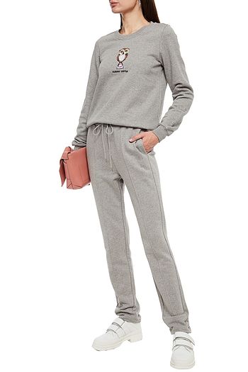 MARKUS LUPFER Katrina appliquéd French cotton-terry track pants