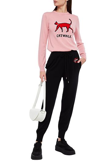 MARKUS LUPFER Sequin-embellished merino wool track pants